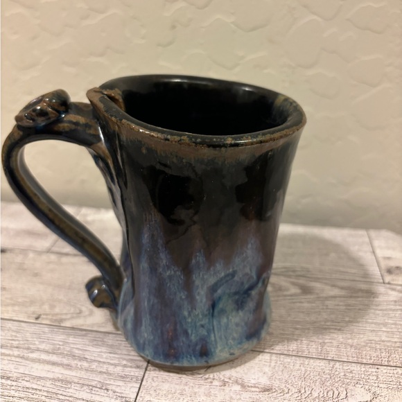 pottery  Studio Art Pottery Blue Drip Glazed Ceramic Stoneware Mug Coffee Tea - Picture 4 of 7